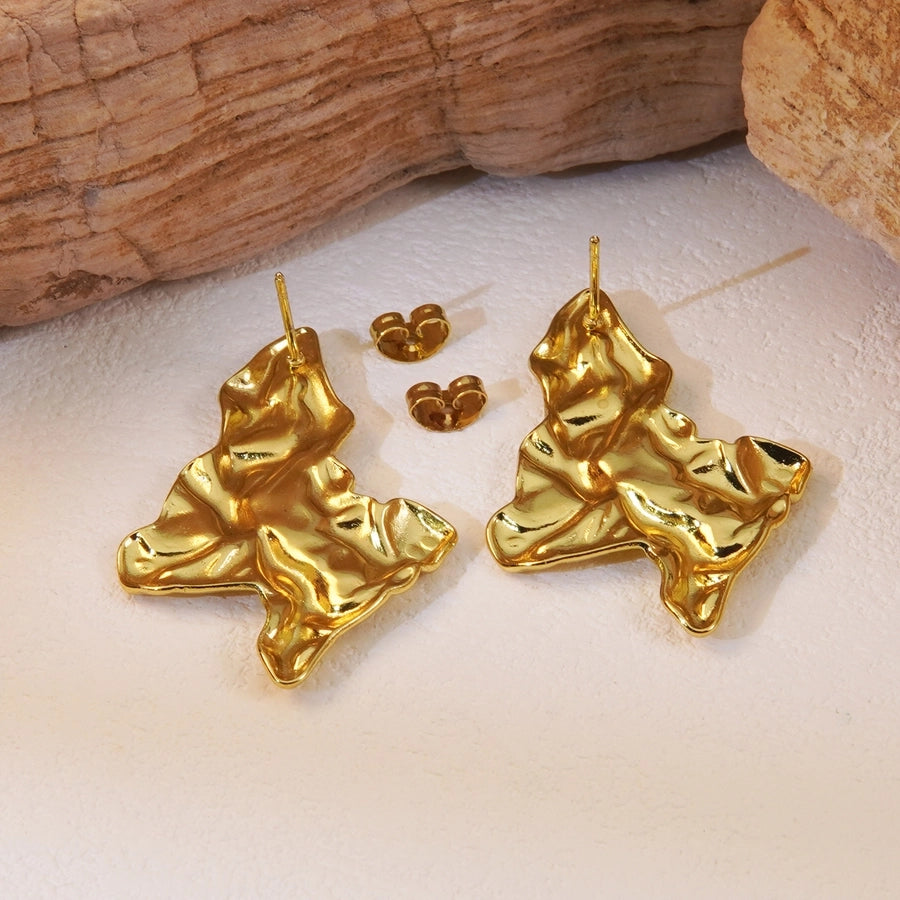 1 Pair Classic Style Geometric Irregular Plating 304 Stainless Steel Imitation Gold  Ear Studs