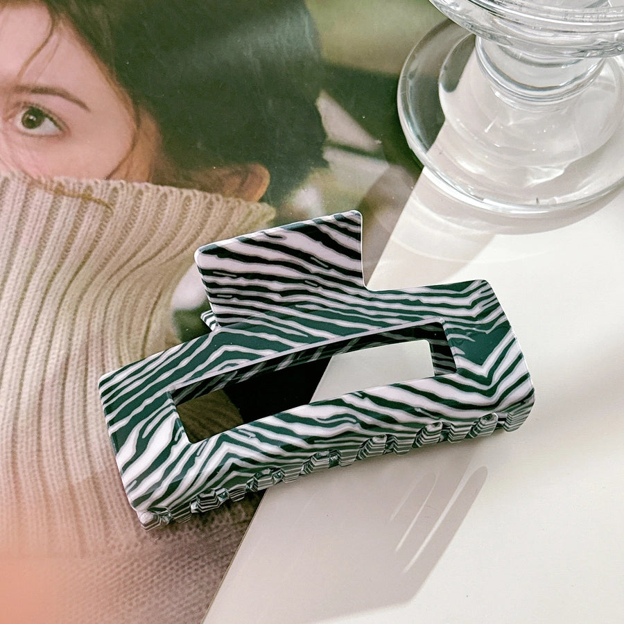 Women's Simple Style Stripe Pvc Hair Claws