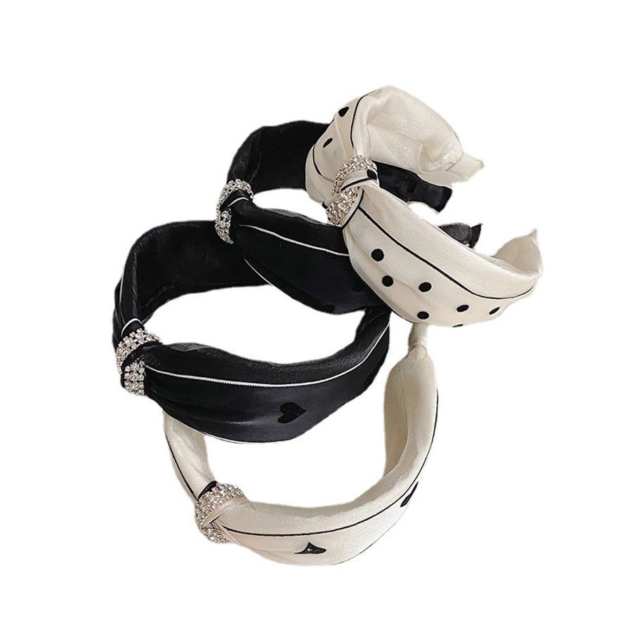 fashion heart shape cloth handmade inlay rhinestone hair band