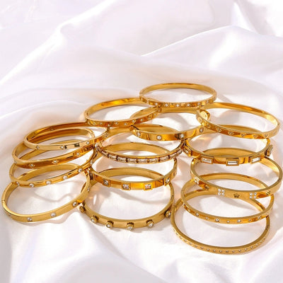 IG Style Simple Style Geometric 304 Stainless Steel Bangle In Bulk