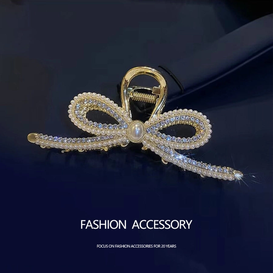 fashion flower metal plating artificial rhinestones hair claws 1 piece