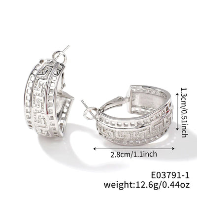 1 Pair Elegant Lady Shiny Geometric Inlay Copper Zircon K Gold Plated Rhodium Plated Earrings