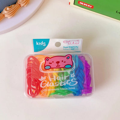cartoon style colorful elastic band pleated rubber band 1 set