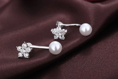 1 Pair Simple Style Classic Style Solid Color Inlay Copper Pearl Zircon Ear Studs