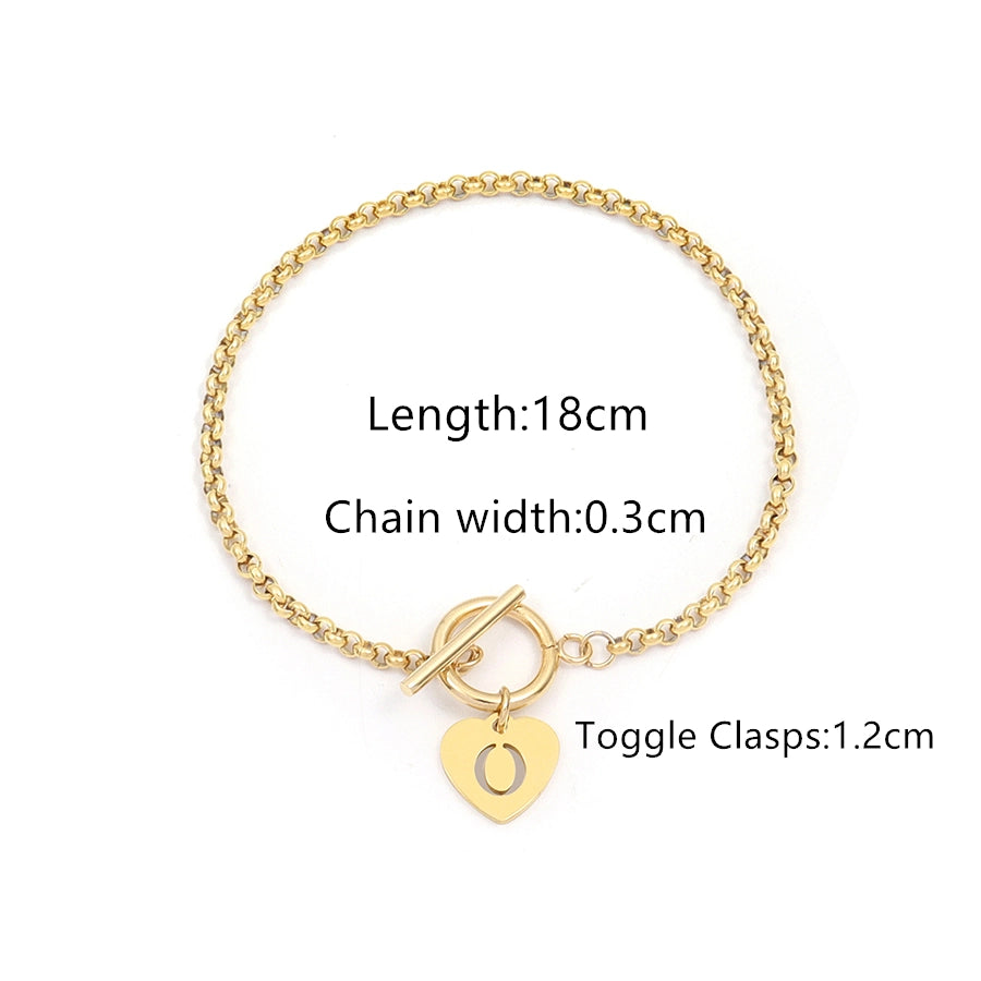 Elegant Simple Style Classic Style Letter 201 Stainless Steel 304 Stainless Steel Bracelets In Bulk