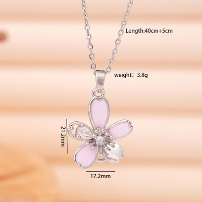 Jewelry Glam Lady Sexy Flower 304 Stainless Steel Copper Necklace