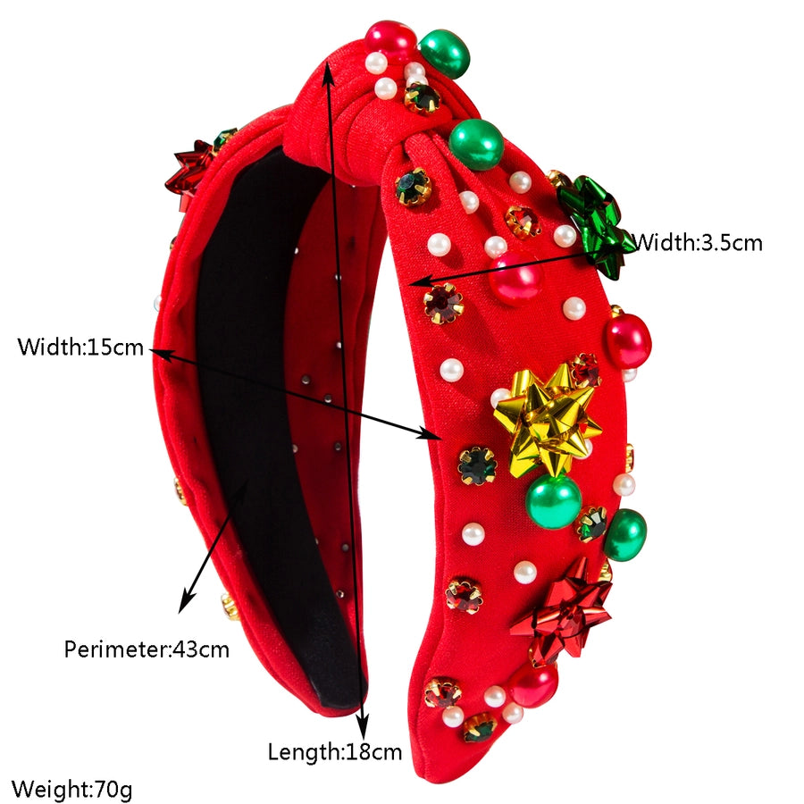 Christmas Christmas Classic Style Women's Geometric Alloy Inlay Rhinestones Pearl Hair Band