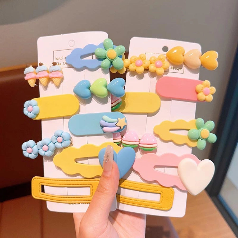 sweet heart shape flower bow knot plastic resin hair clip