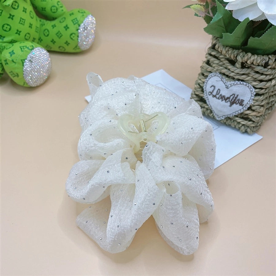 simple style bow knot cloth patchwork hair claws