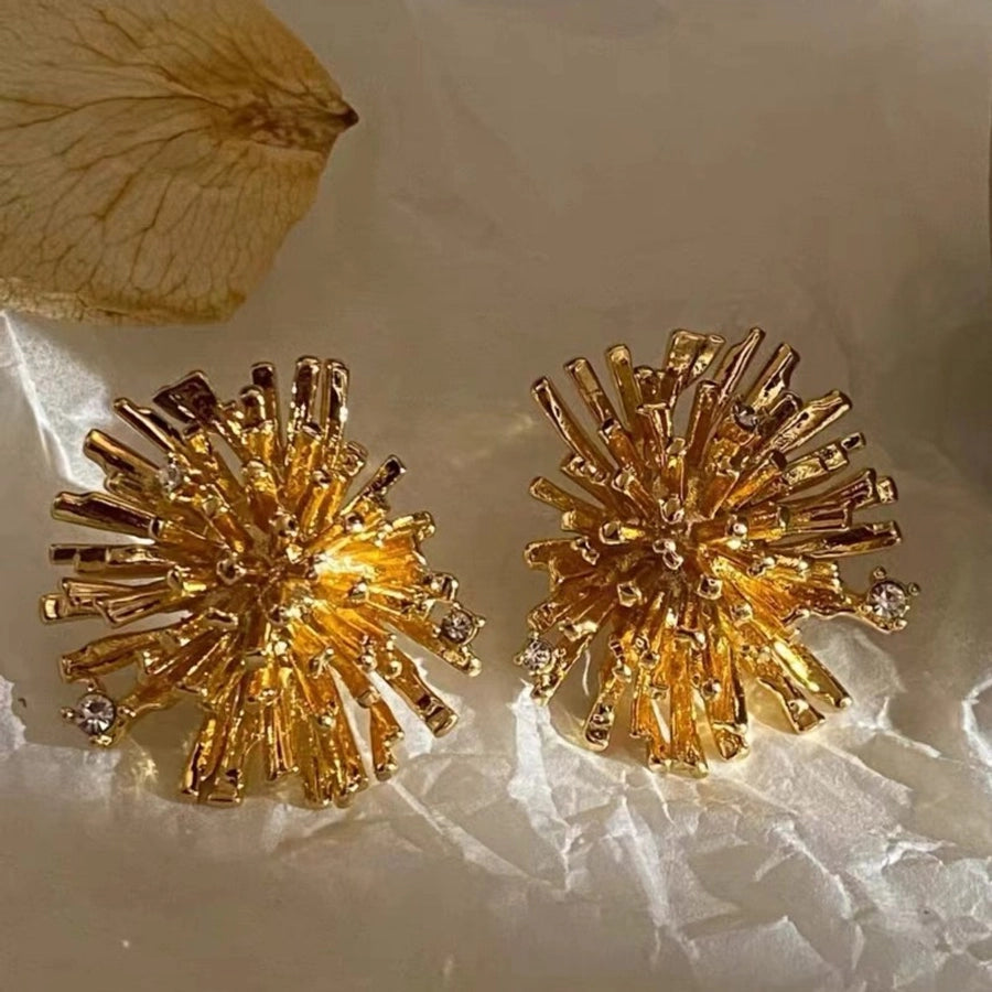 s925 silver needle retro exaggerated fireworks earrings elegant earrings irregular simple unique earrings