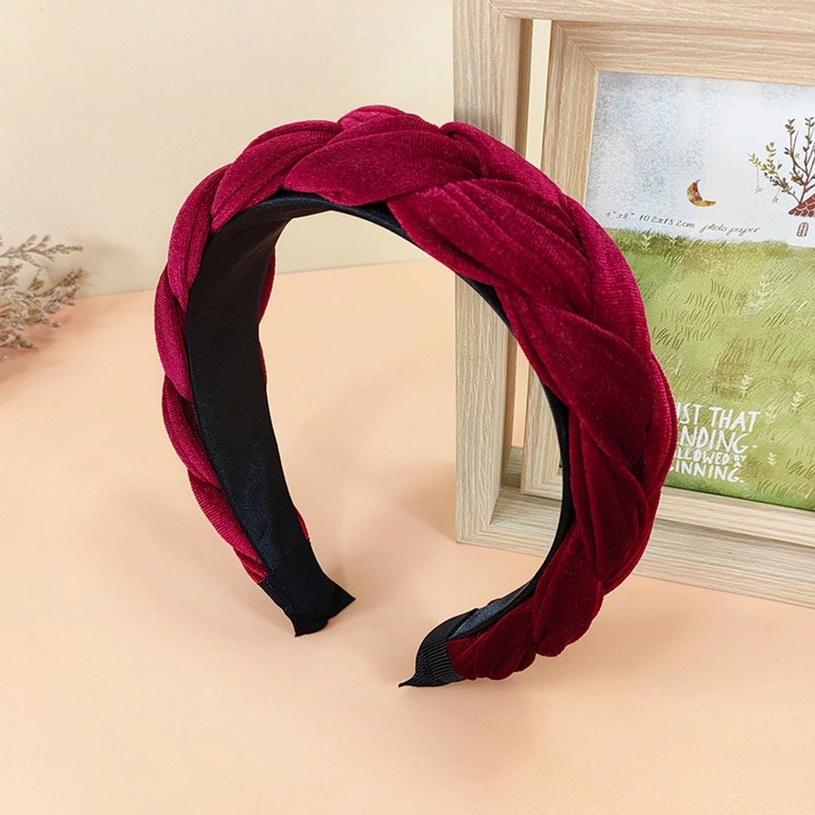 fashion solid color velvet hair band 1 piece