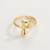 Copper 18K Gold Plated Plating Letter Copper Rings