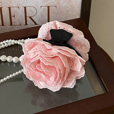Korean style online celebrity caro rose clip female  new flower shark clip high-grade headdress Flower hairpin headdress
