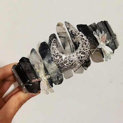 Women's Simple Style Commute Color Block Alloy Inlay Natural Stone Gem Crystal Crown