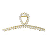 Women's Simple Style Solid Color Metal Plating Inlay Rhinestones Pearl Hair Claws