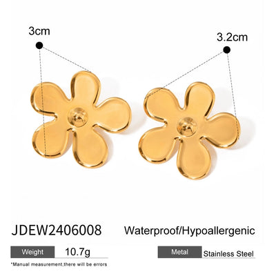 1 Pair Sweet Flower 304 Stainless Steel Ear Studs
