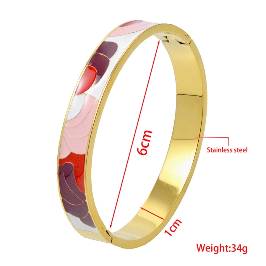 Nordic Style Luxurious Artistic Colorful Titanium Steel Gold Plated Titanium Steel Bangle In Bulk