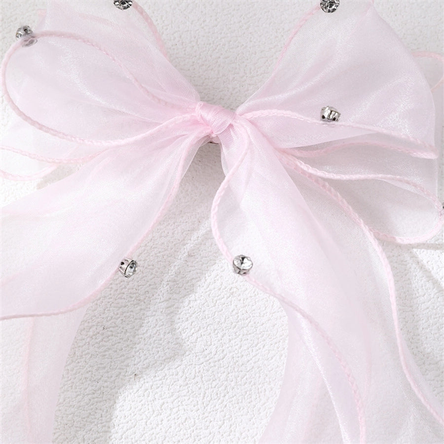 women's sweet solid color bow knot cloth hair clip
