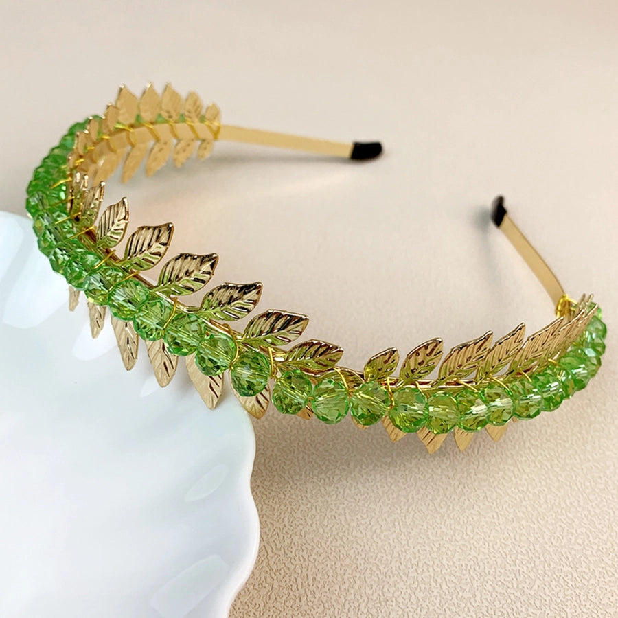 modern style solid color crystal handmade hair band