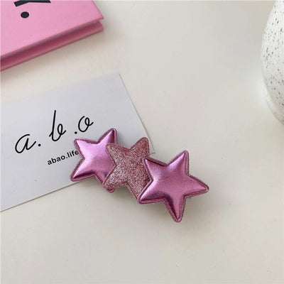 elegant lady pentagram pu leather hair clip