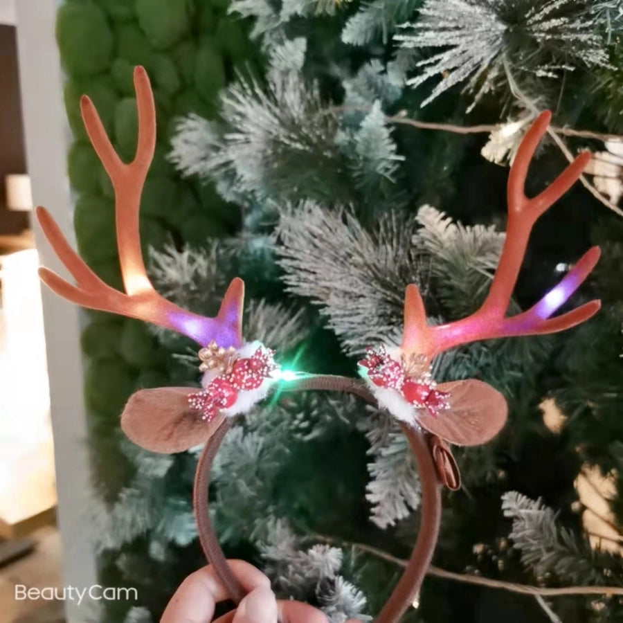 Internet Celebrity  Christmas Girl Heart Christmas Hair Band Cute Elk Horn Hair Accessories Pressure Hair Band