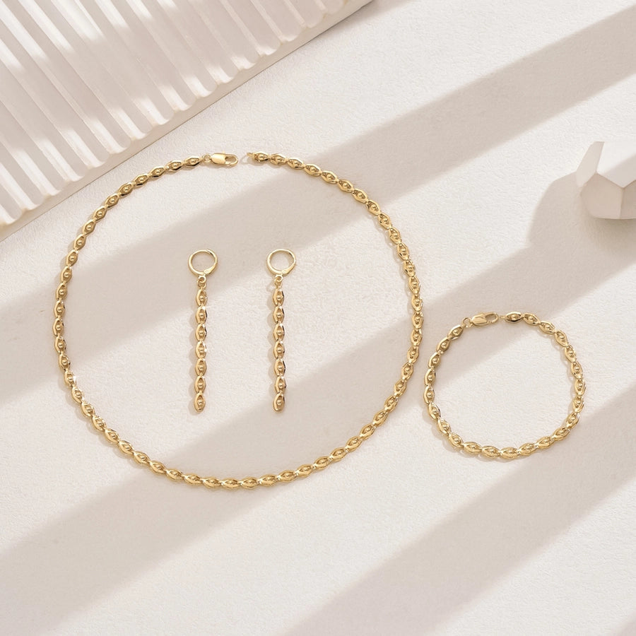 Copper 18K Gold Plated Geometric Copper Jewelry Sets