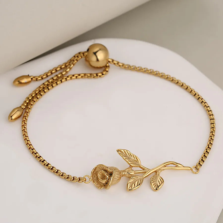 Casual Vacation Classic Style Cross Floral 304 Stainless Steel Imitation Pearl box chain Bracelets In Bulk