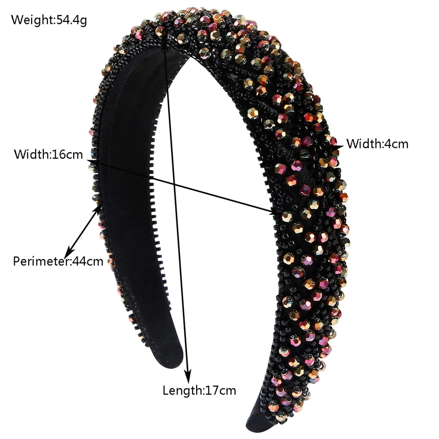 Women's Casual Vacation Classic Style Geometric Beaded Alloy Cloth Inlay Sequins Beads Hair Band