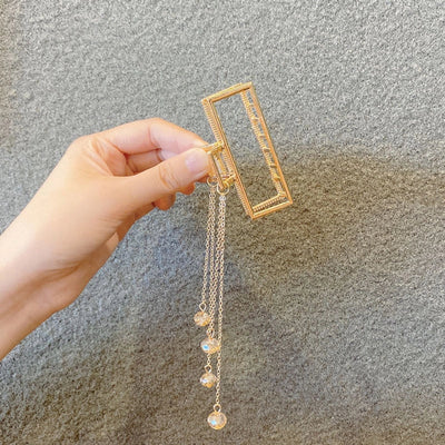 retro butterfly metal pendant tassel hair clip