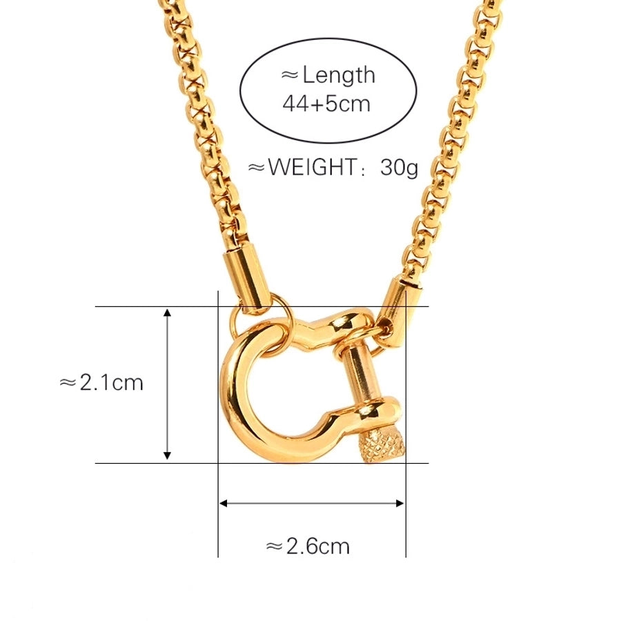 Jewelry Classic Style Solid Color Horseshoe 304 Stainless Steel Titanium Steel 18K Gold 18K Gold Plated Stainless Steel Necklaces