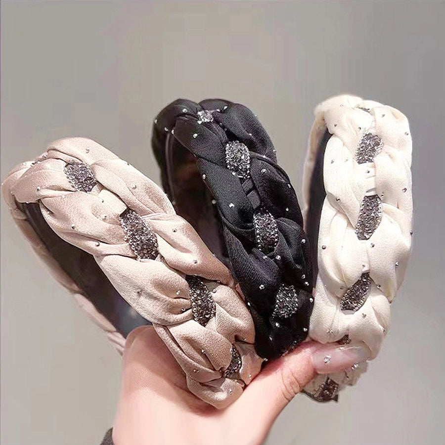 simple style solid color cloth patchwork hair band