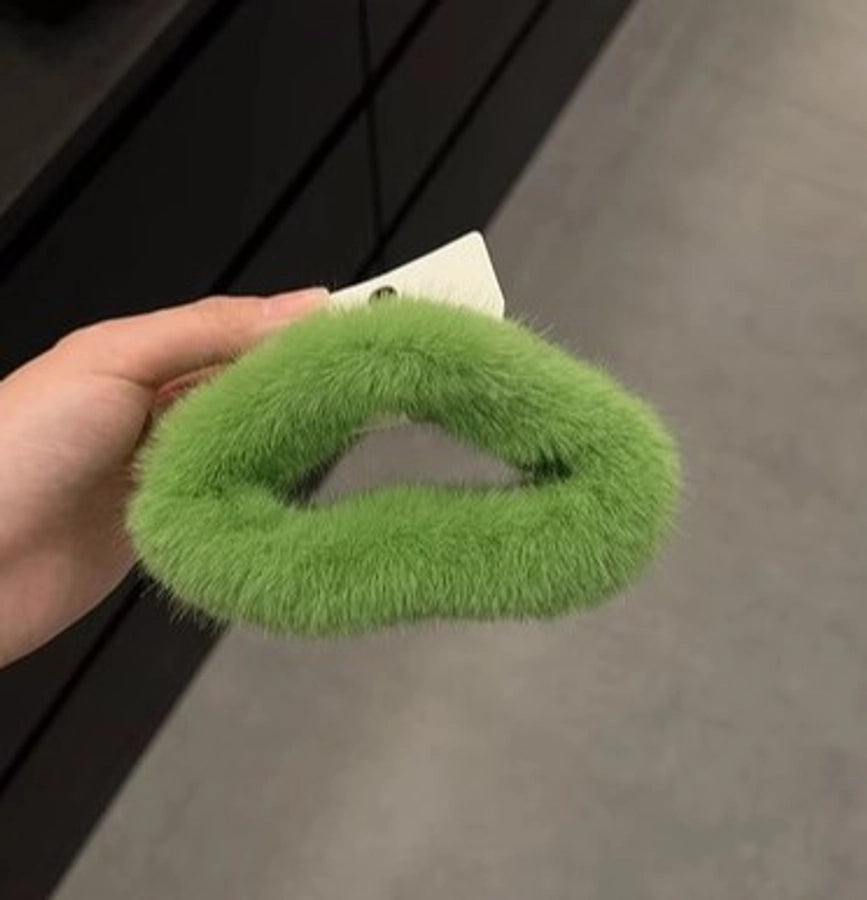 ig style korean style solid color plush hair claws