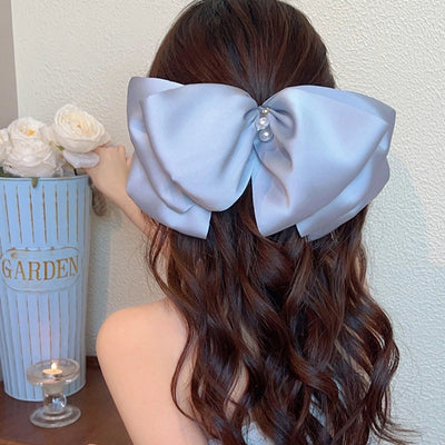 Women's Sweet Bow Knot Cloth Acetic acid sheets Handmade Hair Clip