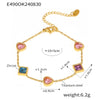 Preppy Style Commute Shiny Square Heart Shape Titanium Steel 18K Gold Plated Zircon Bracelets In Bulk