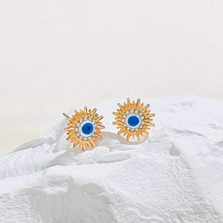 new sun jewelry suit women's  style blue eyes diamond necklace earrings Devil's Eye suit