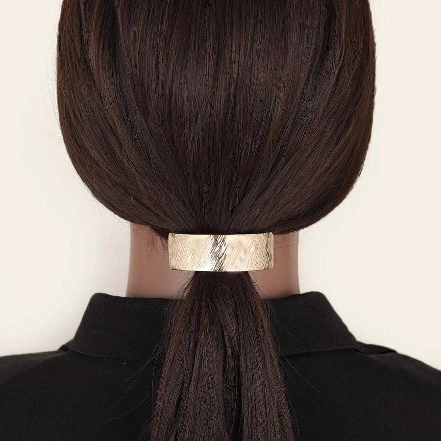 simple style solid color alloy plating hair clip