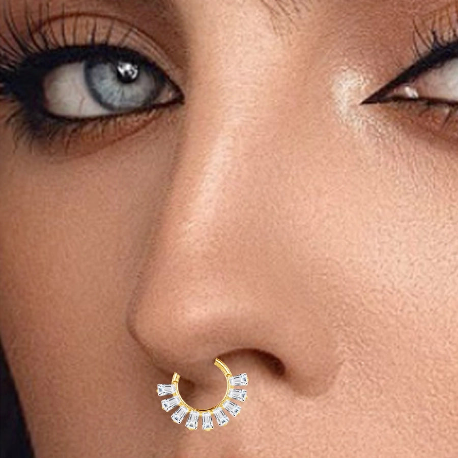 1 Piece Nose Rings & Studs Elegant Luxurious Simple Style Irregular Pure Titanium Titanium Alloy Zircon Ear Cartilage Rings & Studs Nose Rings & Studs