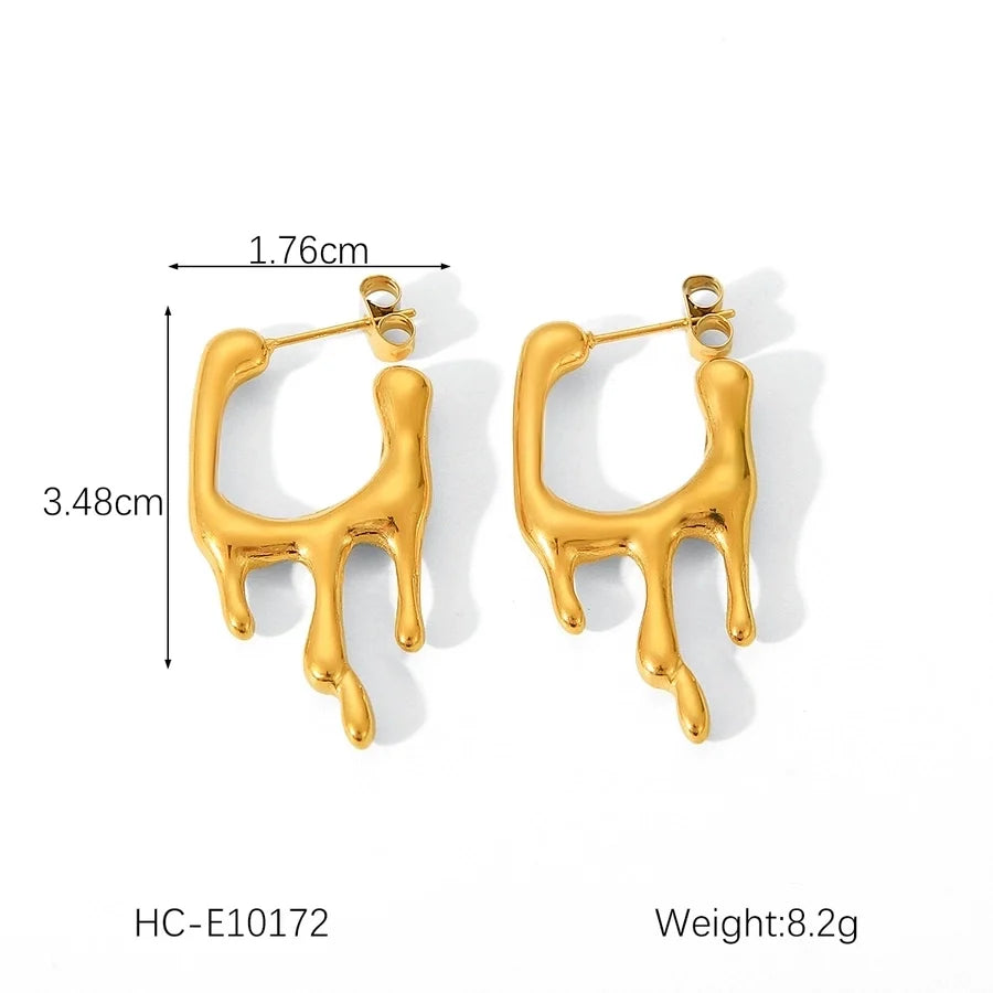 1 Pair IG Style French Style Heart Shape Bow Knot Thread 304 Stainless Steel Titanium Steel 18K Gold Plated Ear Studs