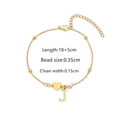 Casual Simple Style Classic Style Letter Heart Shape 201 Stainless Steel 304 Stainless Steel Bracelets In Bulk