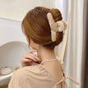 cute simple style solid color cloth hair claws