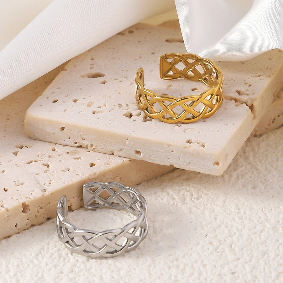 Jewelry Elegant Geometric Simple Titanium Steel Open Rings