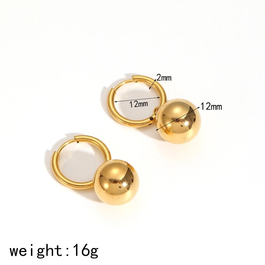 Jewelry IG Style Classic Style Round 304 Stainless Steel 18K Gold Plated Polishing Plating Jewelry Set