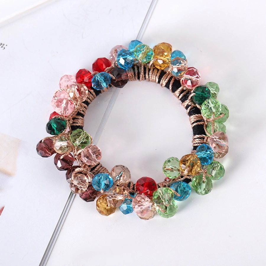 elegant geometric imitation pearl rhinestone hair tie