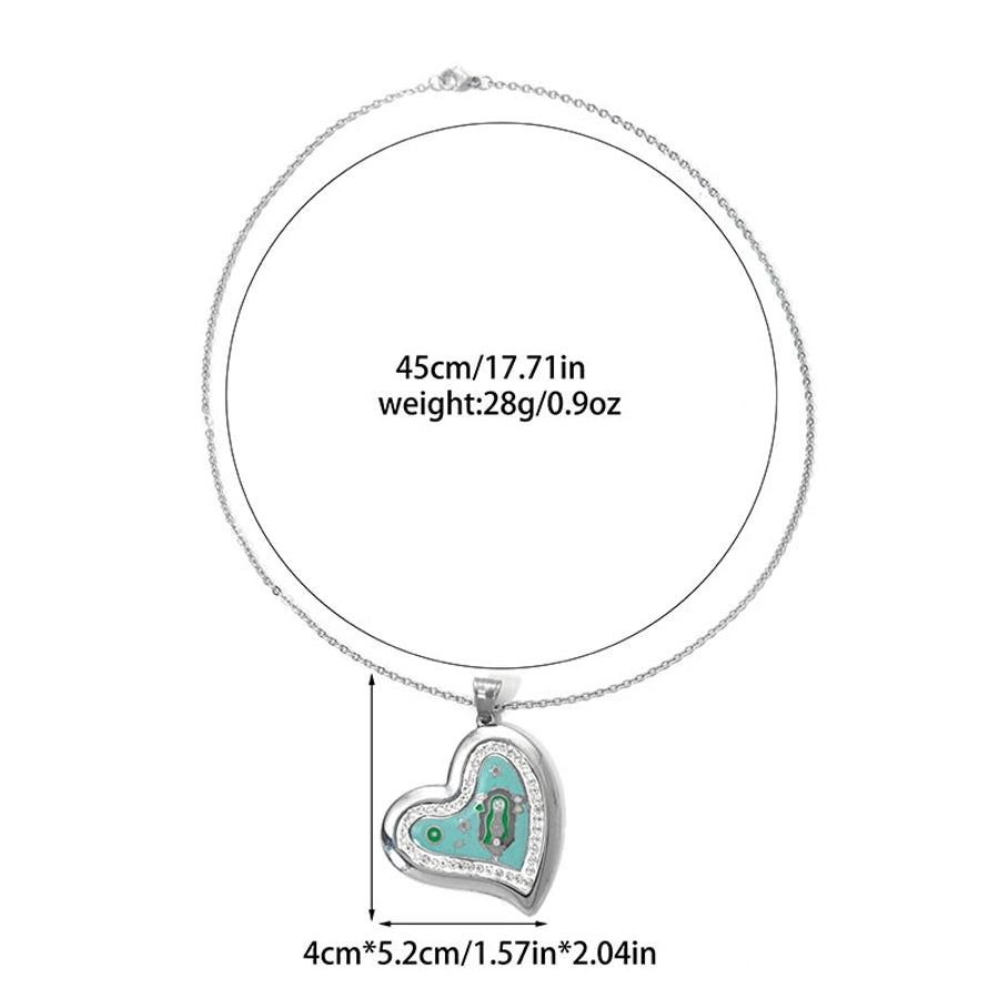 Jewelry Elegant Heart Shape 304 Stainless Steel Zircon Inlay Stainless Steel Jewelry Sets