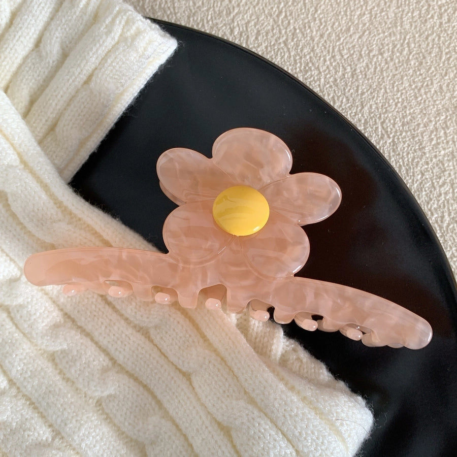 Women's Korean Style Flower Acetic acid sheets Hair Claws