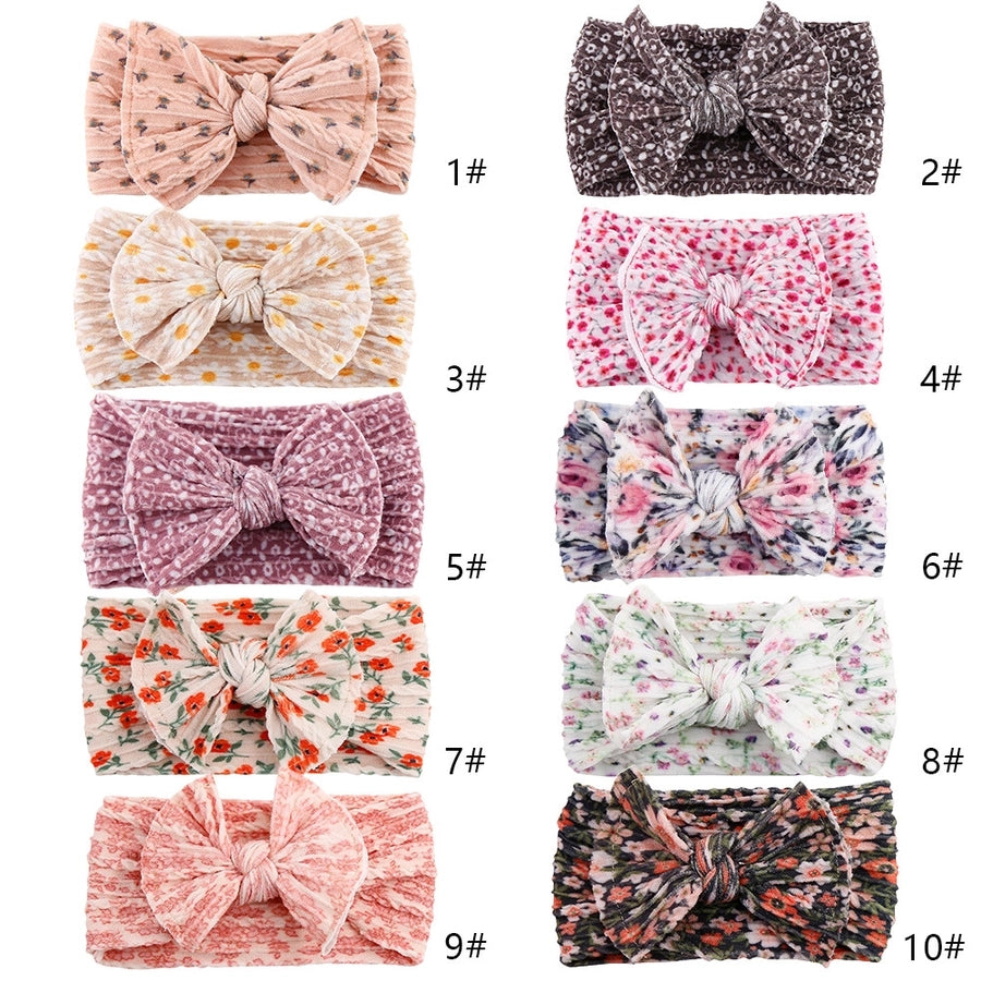 cute printing bow knot cloth hair band