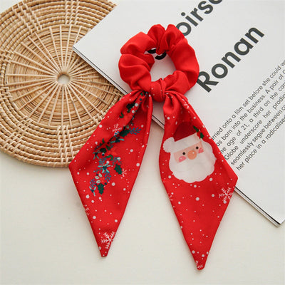Christmas Vintage Style Women's Plaid Handmade Hair Tie