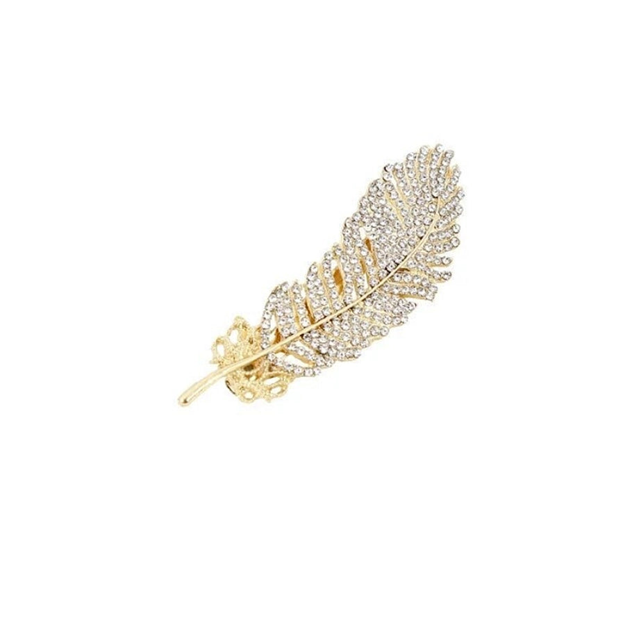 Women's Casual Simple Style Feather Alloy Inlay Rhinestones Hair Clip