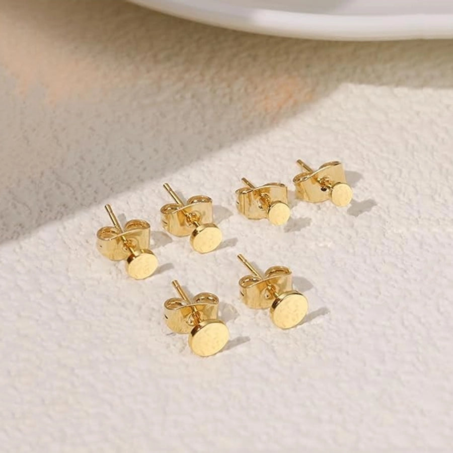 3 Pairs Simple Style Commute Solid Color 304 Stainless Steel Ear Studs