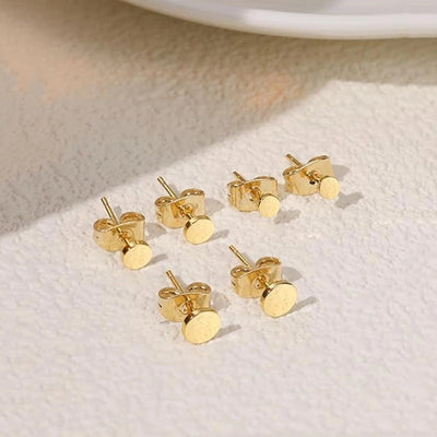 3 Pairs Simple Style Commute Solid Color 304 Stainless Steel Ear Studs